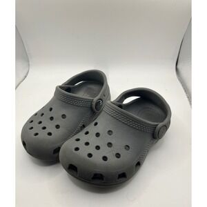 Crocs Classic Clog Kids Size 7 Gray Slip On Sandals Shoes